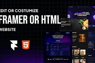 edit, revamp or customize HTML website, framer website