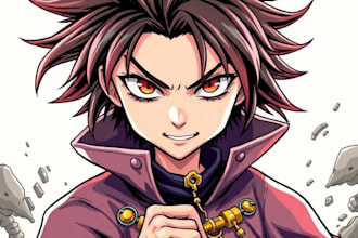 illustrate a oc hero villain or side character for your original manga series