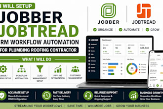 setup jobber jobtread CRM workflow automation for plumbing roofing contractor