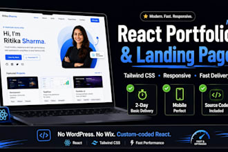 build a responsive react portfolio or landing page