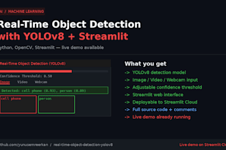 build a real time object detection app using yolov8, python and streamlit