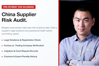 verify and conduct a strict background check on any chinese supplier