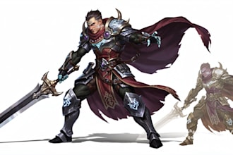 draw dnd character design and illustration