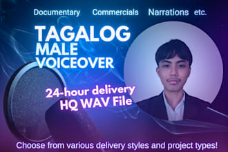 record a professional tagalog voice over for documentaries