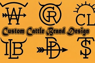design a modern brand, wordmark, text, and cattle brand logo for you