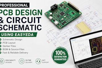 design professional pcb, electronic circuit schematic, easyeda pcb
