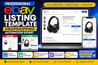 set up ebay listing template design drop shipping automation and expert store