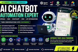 build ai chatbot automation with openai, n8n, whatsapp and CRM integration