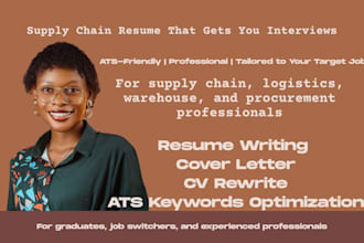 write supply chain resume logistics warehouse CV cover letter