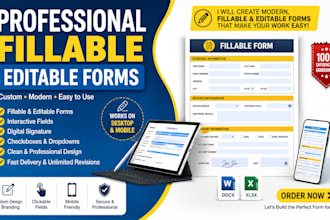 create convert editable fillable pdf form document planner design professional