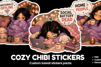 create cute kawaii chibi stickers for your brand