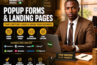 create popup form landing page lead capture page and email automaton