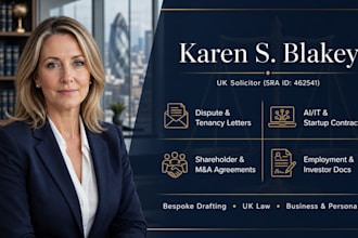 draft UK shareholder or business acquisition agreements as a UK solicitor