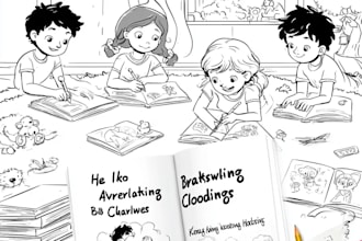 create fun alphabet children book cover learning design