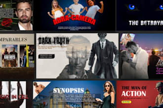 design a cinematic pitch deck, lookbook, epk for film, TV series or podcast