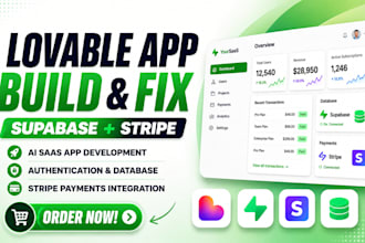 build and fix lovable apps with supabase and stripe