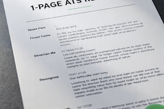 design a professional ats cv resume in ms word