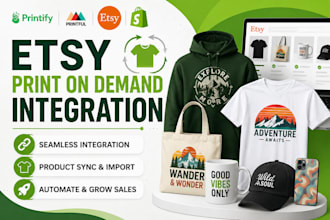 integrate etsy with printify or printful print on demand