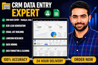 do CRM data entry, hubspot, zoho in 24hrs delivery