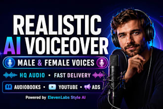 realistic ai voice over using eleven labs male and female voices