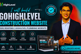 build gohighlevel construction website ghl roofing highlevel plumbing website