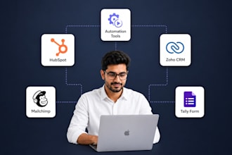 setup hubspot api automation, mailchimps, zoho crm, tally form integration