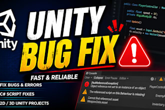 fix bugs and errors in your unity game