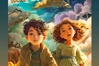 design a magical children book cover illustration
