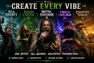 create sea shanty irish celtic metal screaming tech house country singer