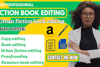 do novel dark romance copy editing, mystery thriller, urban fiction book editing