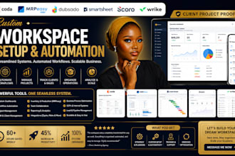 customize coda, dubsado, smartsheet scoro wrike workspace for your business