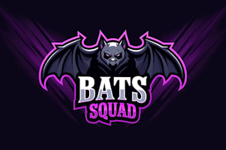 design different bats squad mascot logo only 15 hours