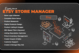 be your etsy virtual assistant, etsy store manager, design etsy digital products