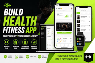 build health fitness app, coach fitness app, fitness website gym app
