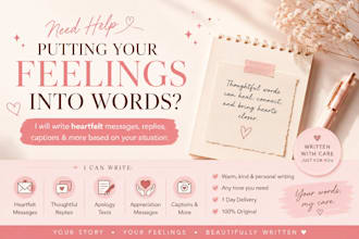 write heartfelt messages, replies, and captions for you