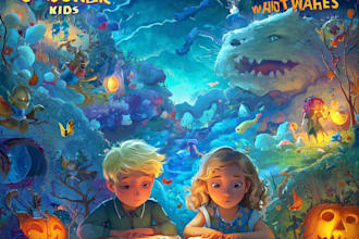 design a beautiful children book cover illustration