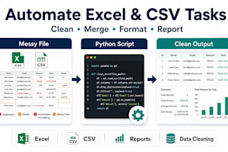 automate excel CSV and order data processing with python