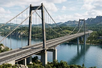 create 3d bridge models, realistic pedestrian street renders, walkways designs