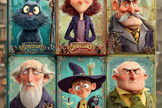 design a stunning cartoon book cover for kids and story