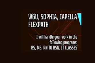 facilitate in wgu, sophia learning, touchstone and capella assignments tasks