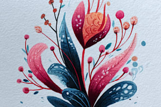 hand paint a stylised watercolor illustration