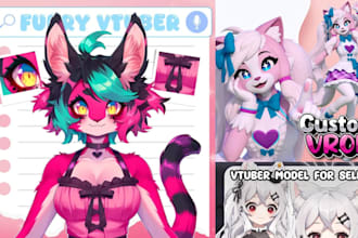 design and rig custom furry character and anime avatar vrchat avatar vrc model