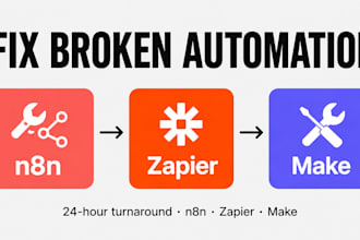 fix and debug your n8n zapier or make automation workflows