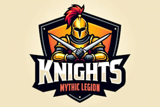 make an amazing knights warrior mascot logo in one day