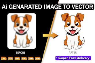vectorize, convert ai generated logo or image to vector