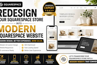 redesign your squarespae store into modern squarespace website
