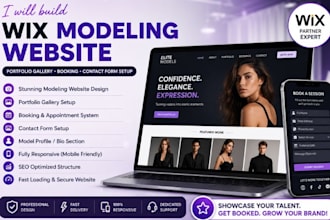 design wix model agency website fashion portfolio website booking integration