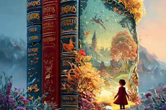 design a high impact cartoon book cover for childrens