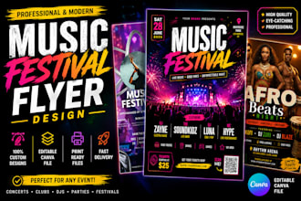 design modern music festival flyer for events and djs