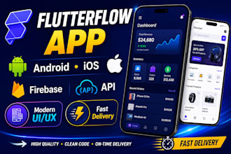 build flutterflow and flutter mobile app with firebase API integration
